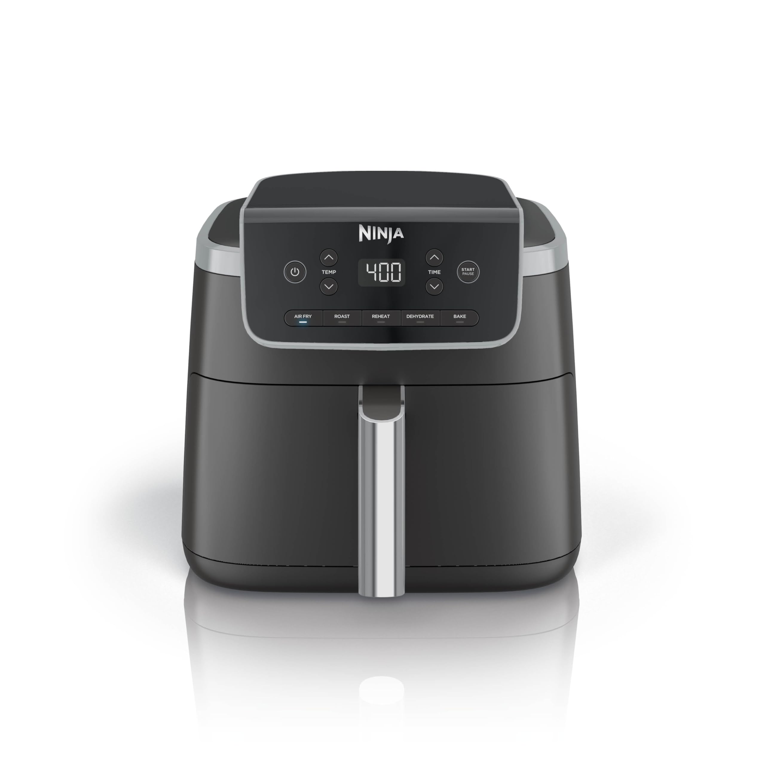 Ninja Air Fryer with Air Crisp | 5 QT Capacity fits up to 4lbs of Fries | 4-in-1 Pro Air Fry, Roast, Reheat, Dehydrate | 400°F Max Temp | 1750 Watts | W/Nonstick Basket & Crisper Plate | Grey | AF141