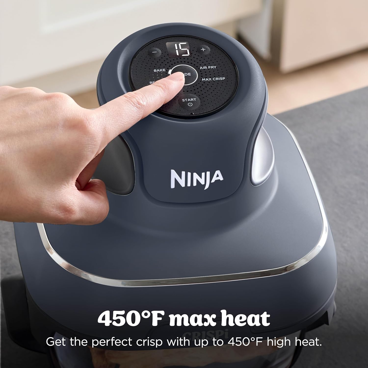 Ninja Crispi 4-in-1 Glass Air Fryer | With Non-Toxic 4QT & 6-Cup Glass Containers & Lids | Microwave, Freezer, Dishwasher Safe | 450°F Max Temp |1500 Watt | Cyberspace | FN101GY