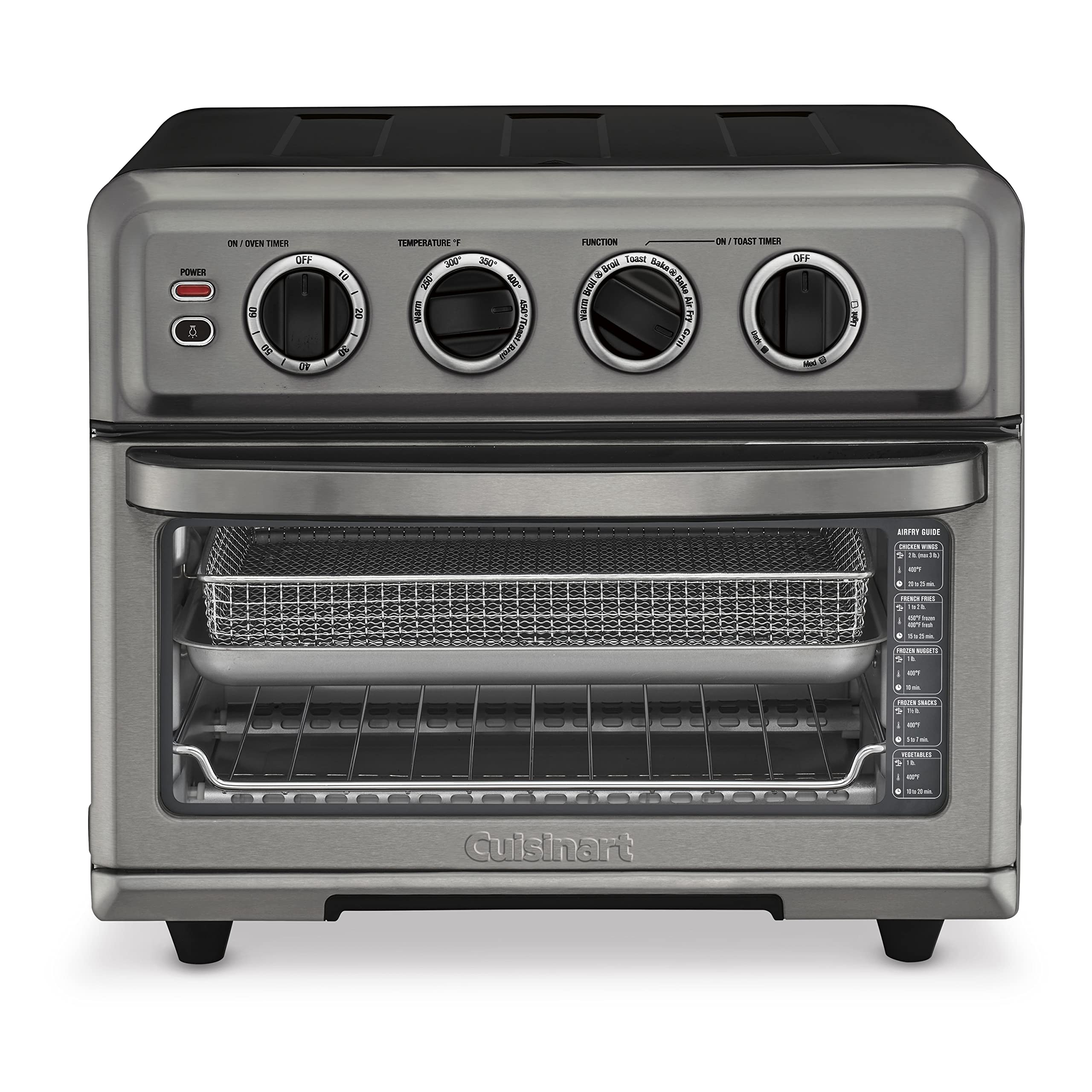 Cuisinart Air Fryer Toaster Oven, 1800W, 8-in-1 with Air Fry, Convection, Broil & Warm, 0.6 Cubic Feet, 60-Minute Timer, TOA-70NAS, Stainless Steel